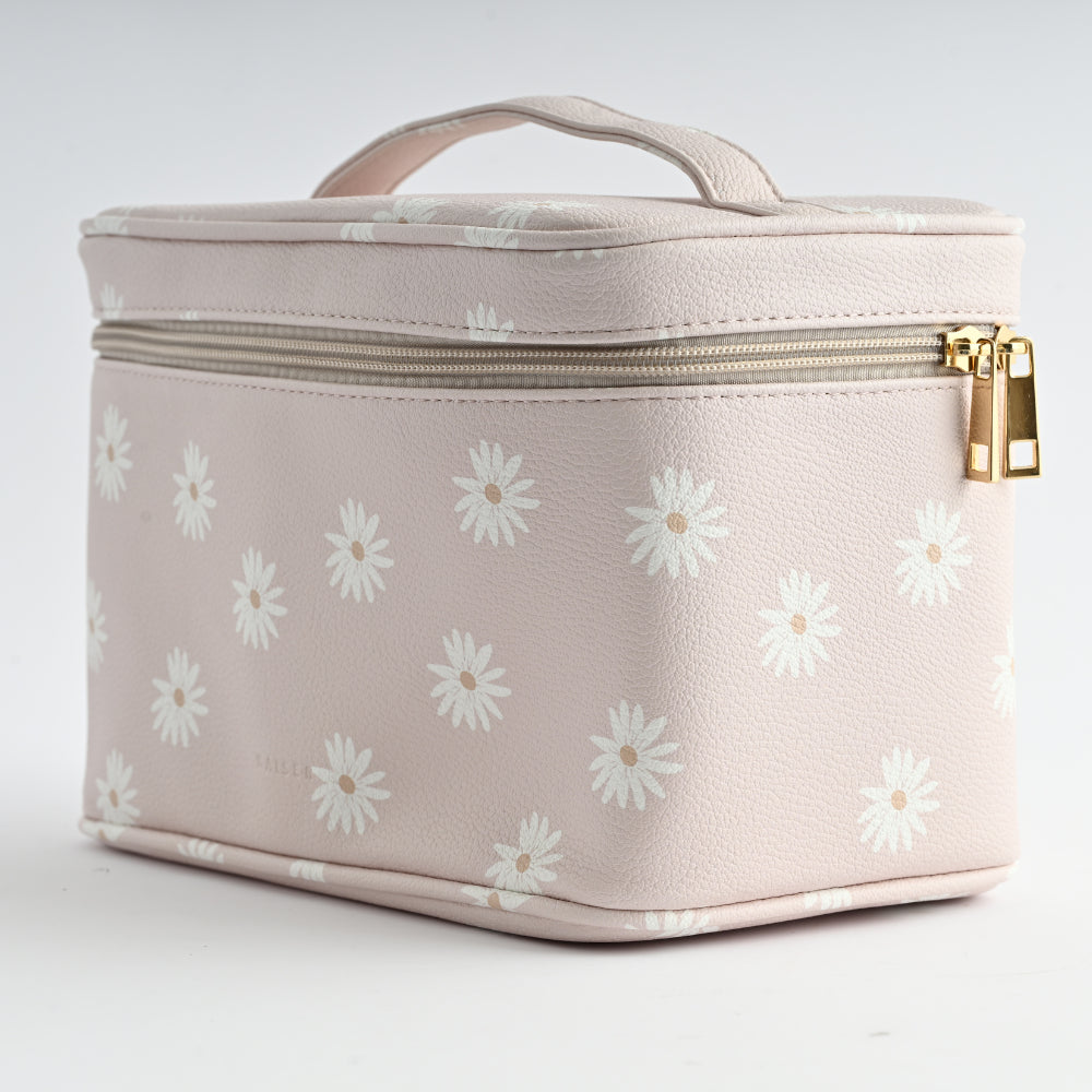 Printed Faux Leather Toiletry Bag - DITSY DAISY